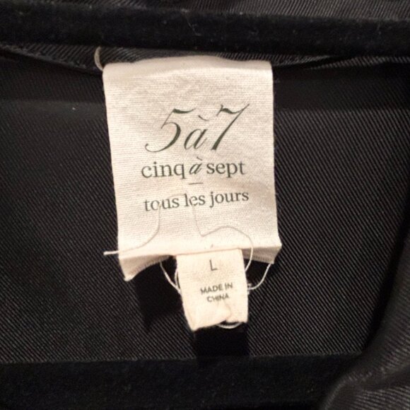 Cinq à Sept Tous Les Jours Black Satin Puff Sleeve Jacket – Size L - Picture 6 of 6